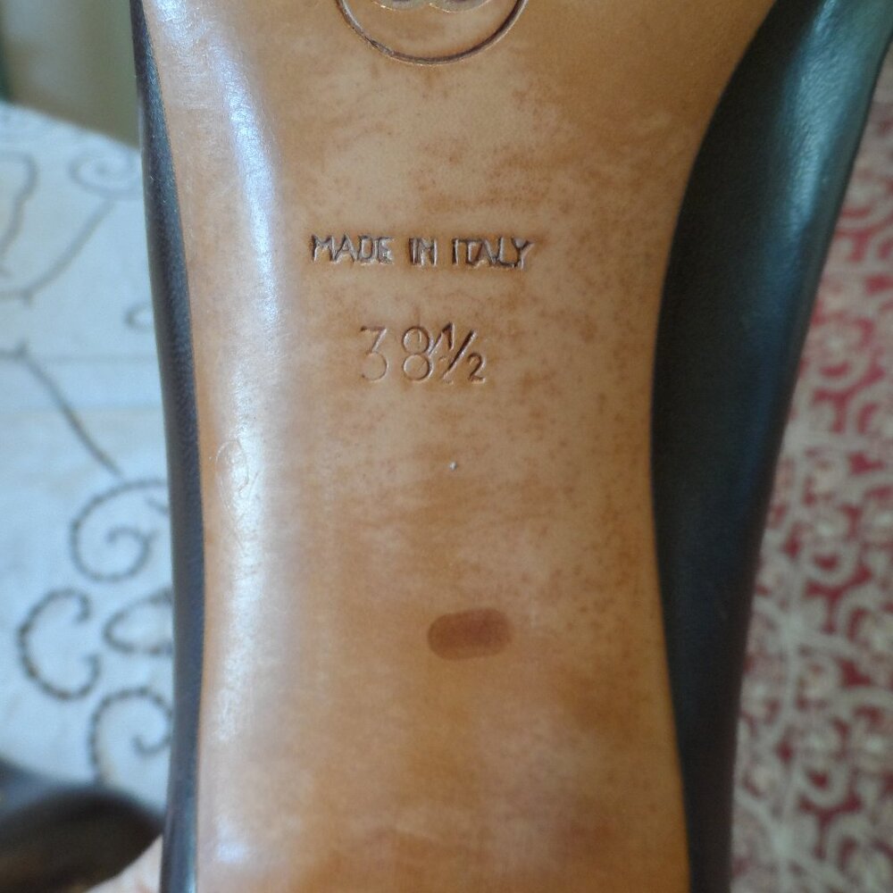 Chanel Light Brown Calf Leather Pumps w/Lizzard Trim cap Toe Size 38.5 - Picture 16 of 16